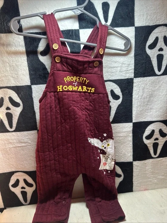 Harry Potter Kids Burgundy Quilted Overalls - Property of Hogwarts