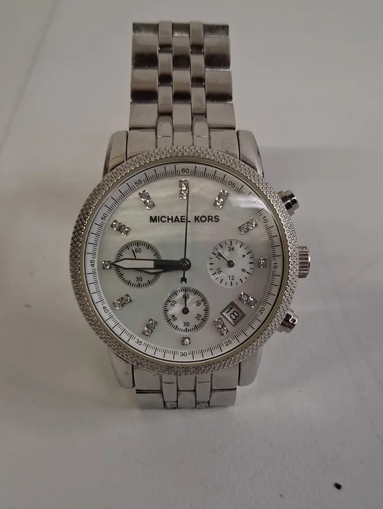 Michael Kors Ritz White Dial Silver Stainless Steel Strap Watch for Women