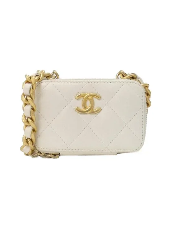 Chanel Chain Clutch White