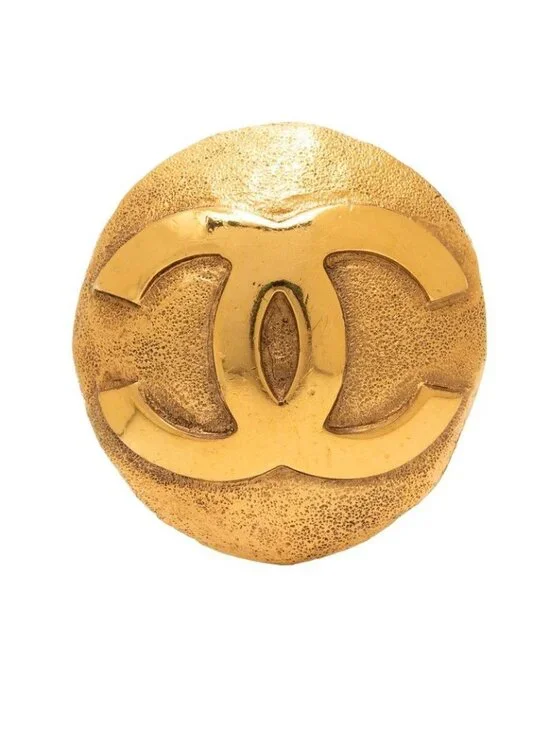 Chanel Vintage CC Logo Brooch Gold Plated
