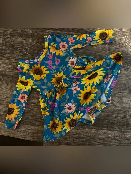 Little Sleepies LS Bamboo Twirl Bodysuit 0/3mo Sunflower Fields