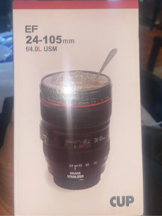 Canon EF 24-105mm f/4L lens coffee cup NEW
