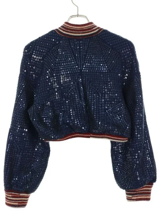 Chanel Sequin Decorationstains Top Navy