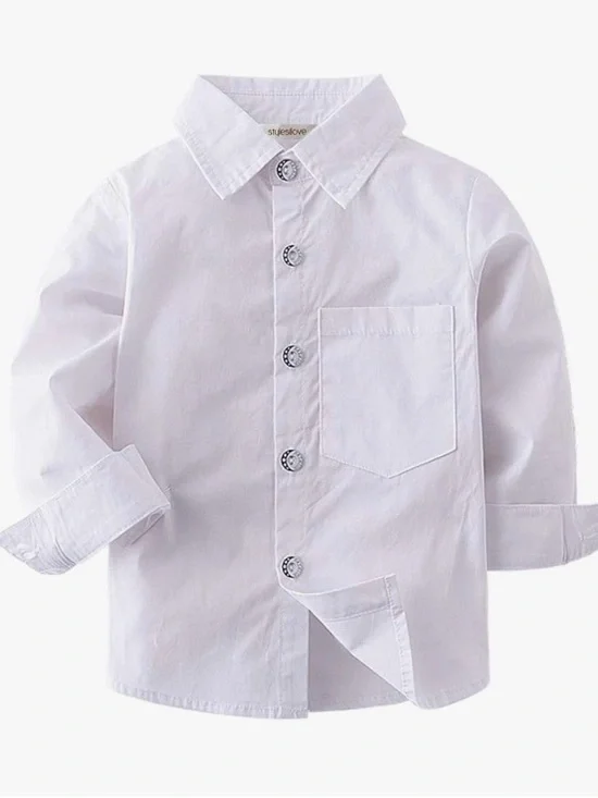 Stylish White Button-Down Shirt for Kids - Classic Look