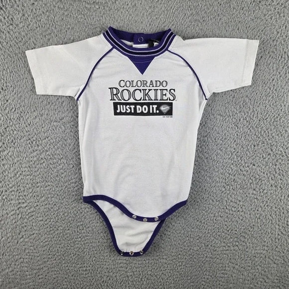 Vintage Colorado‎ Rockies MLB Romper One Piece Baby Toddler 24 Months White Nike