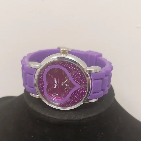 Paul Jardin Purple Stainless Steel Water Resistant Analog Silicone Watch