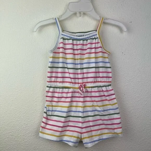 Old Navy Baby girls rainbow stripe shorts romper 6-12 months
