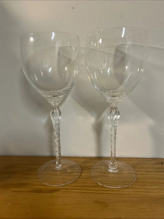 Lenox Clear Twisted Stem Wine Glasses - Pair