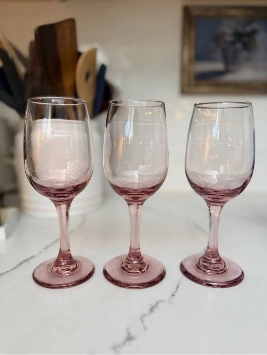 Libbey premiere Rose Stem Wine Glasses - Set of 3