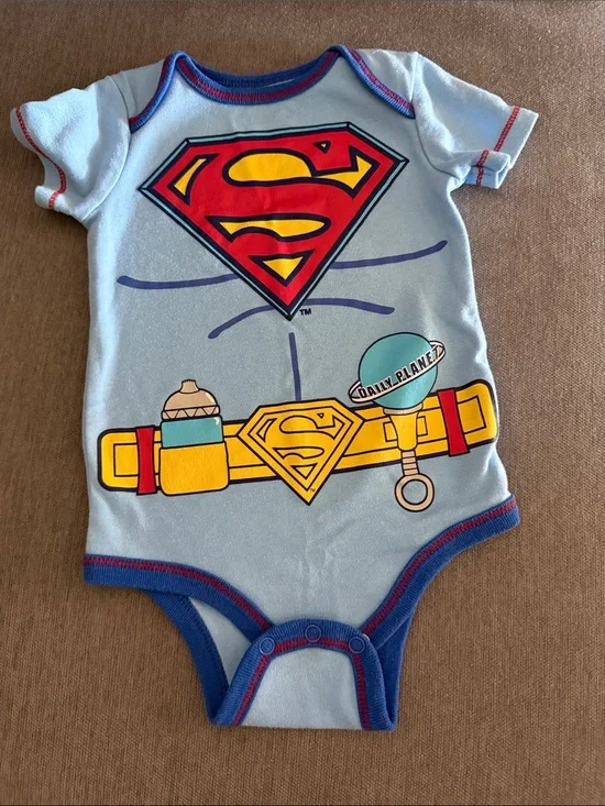 DC Comics Superboy Blue and Red One-Piece Bodysuit