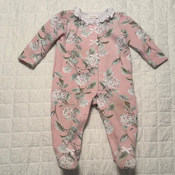 Laura Ashley Pink Floral Quilted Footie
