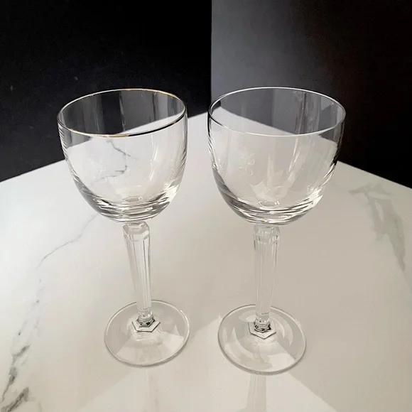 SET of 2 Metropolitan White Wine Glasses by Waterford Crystal