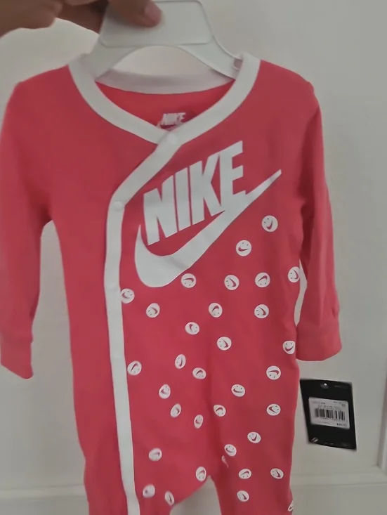 Nike Pink and White Infant Footie