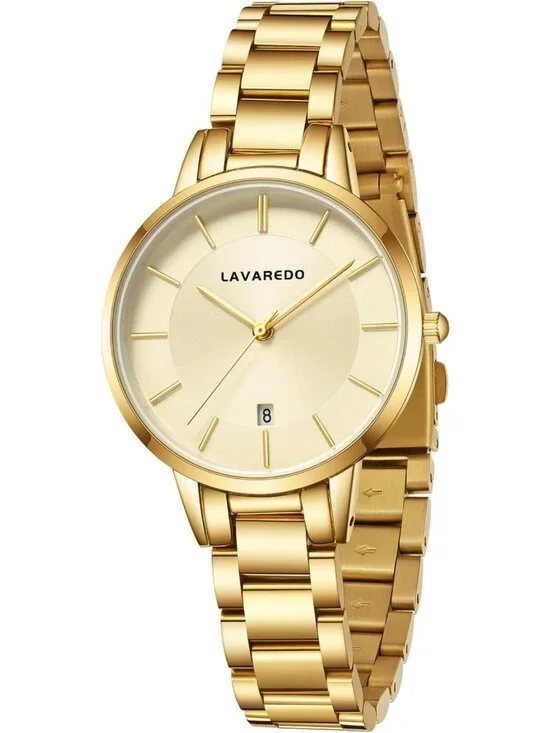 Elegant 18K Gold Plated Quartz Watch & Bangle Bracelet Set | Waterproof