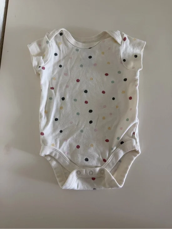 White Polka Dot Baby One-Piece Bodysuit