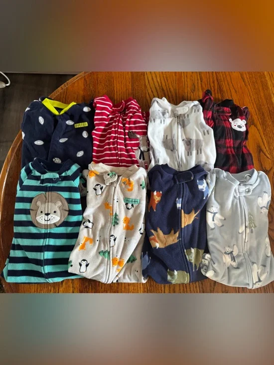 Assorted Kids Fleece Footed Pajamas - Multi-Color