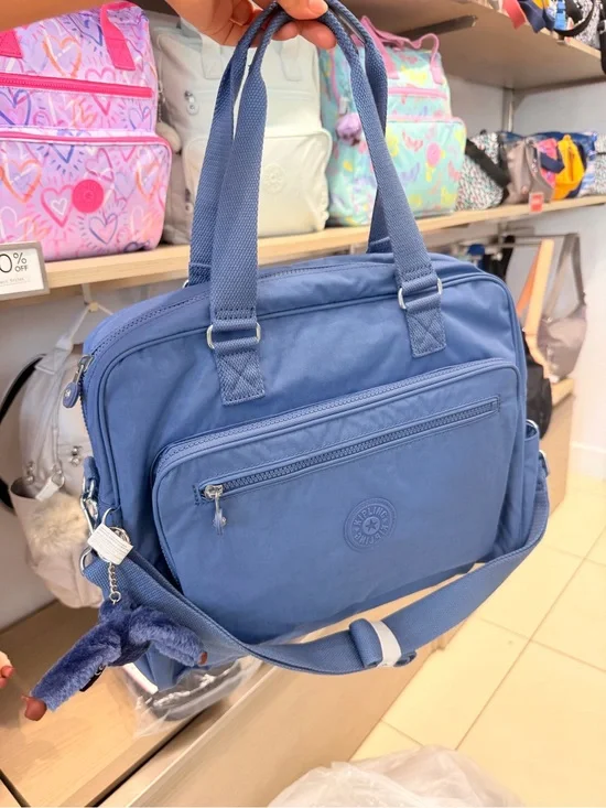 Kipling Dusty Blue Nylon Convertible Tote-Crossbody