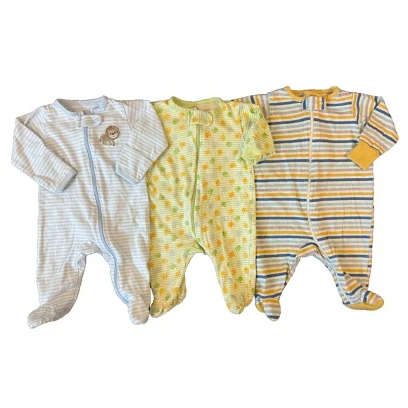 Baby Boy Newborn Sleepers Zippered Outfits Clothes Bundle Sleep‎ N Play Lot Lion