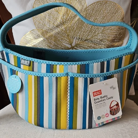 Blue and Yellow Oval Bag with Sturdy Handles