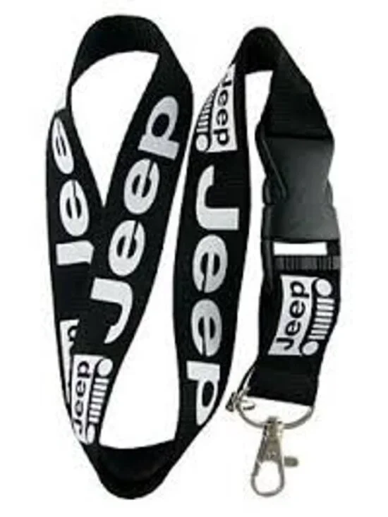 Universal Jeep Black Lanyard Keychain ID Badge Holder Quick Release Buckle