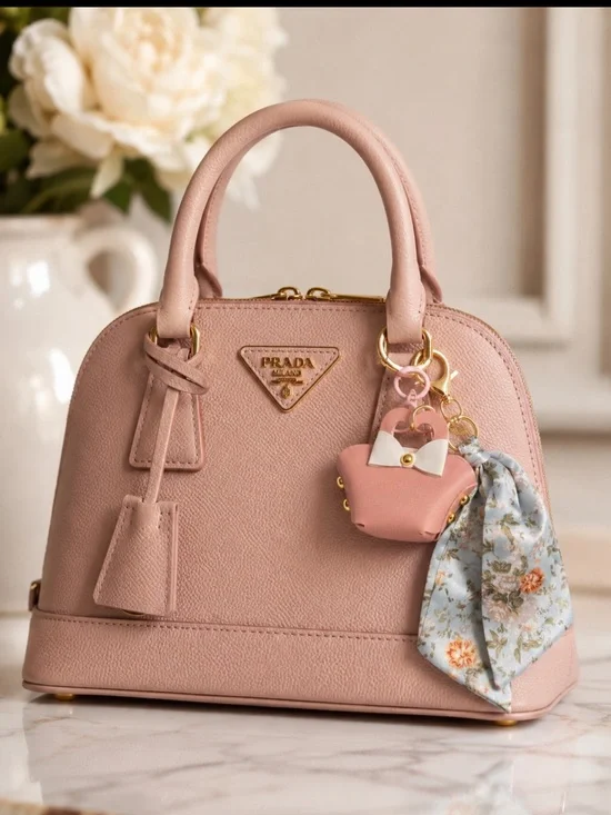 New Mini Bag with Heart & Bow Accents & Floral Mini Twilly Fun Whimsical