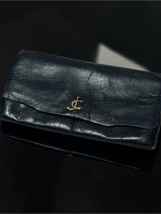 Charles Jourdan Black Leather Wallet Vintage French Designer Quiet Luxury