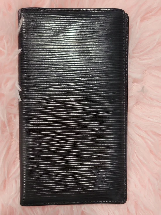 Louis Vuitton Black Epi Leather Checkbook Holder