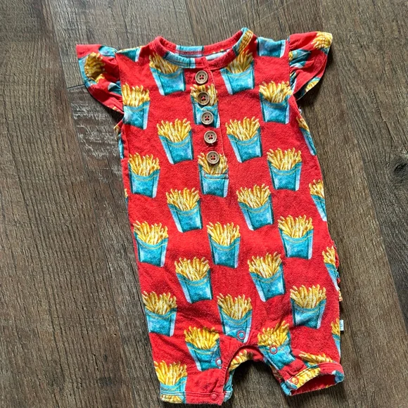 Baby Posh Peanut Bodysuit 3-6 Months Red Yellow French Fries