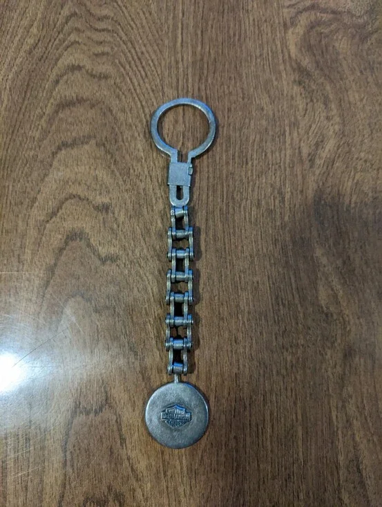 Harley-Davidson SS Mexican Linked Chain Keyring with Round Logo Medallion