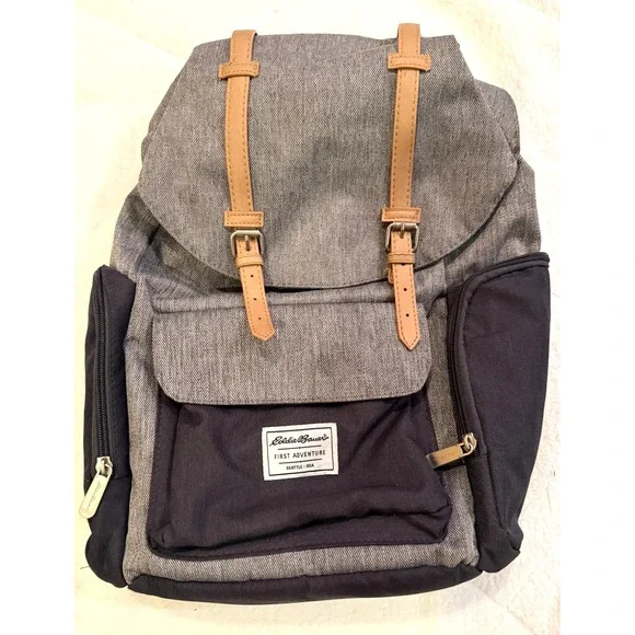 Eddie Bauer First Adventure Places & Spaces Legend Backpack Grey Diaper Bag READ
