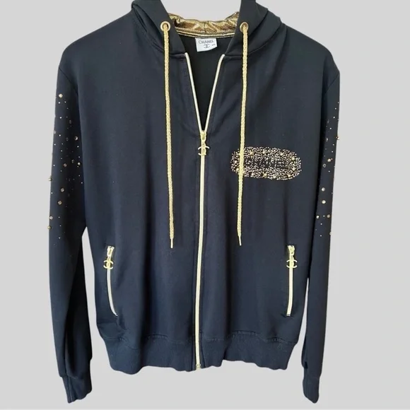 CHANEL Black Garment with Elegant Design size XXL runs small