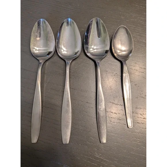 4 Vtg MCM‎ Japan Stainless Steel Spoons Minimalist Danish Modern Replacement Lot