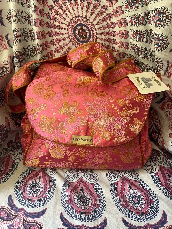 Gorgeous Pink Brocade Baby Bag