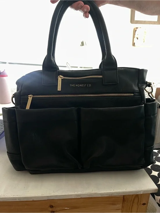 The Honest Company Tote / Diaper Bag with Gold Zippers