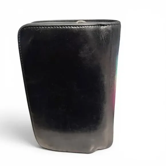 Chanel Black Lambskin Long Bifold Wallet Silver CC Snap Flap Zip Coin Pocket