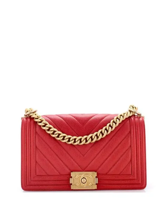 Chanel Boy Flap Bag Chevron Caviar Old #321043C47B