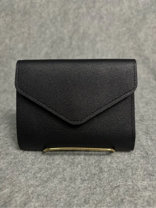 Black Trifold Wallet ID Window Coin Pocket Card Holder