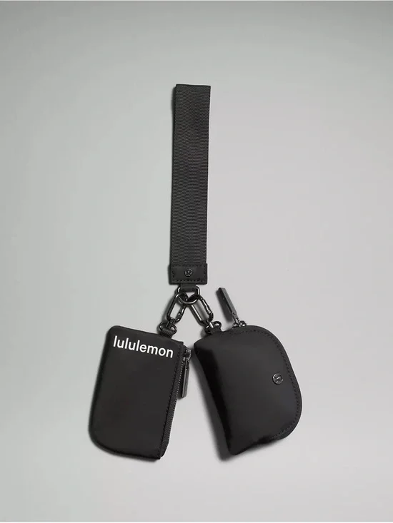 NWT Lululemon Dual Pouch Wristlet - Black/Black