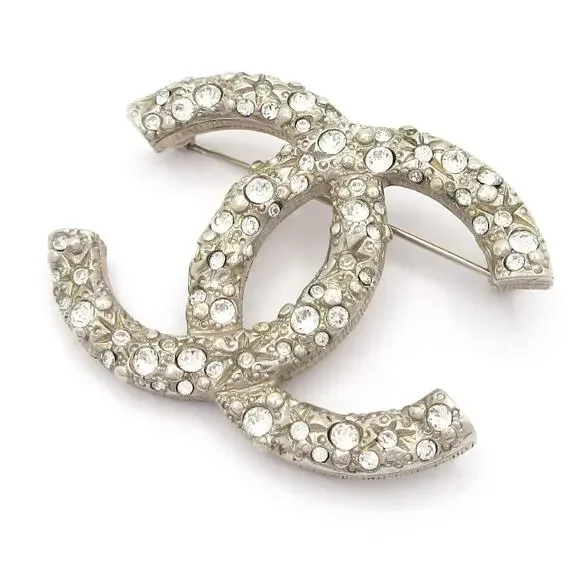 Chanel Coco Brooch Hardware Rhinestones