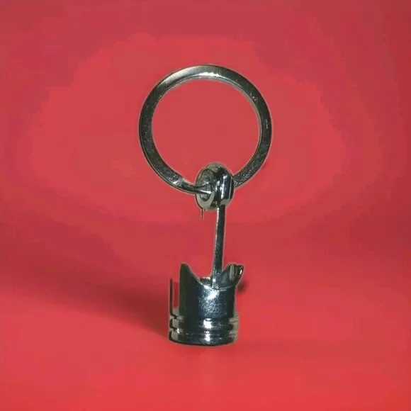 Engine Piston Turbo Car Part Keychain Automotive Car Keyring Silvertone New