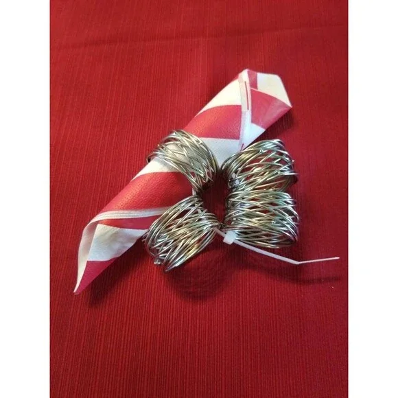 4 Vintage Napkin Rings Spiral Metal Napkin Holders Metal Napkin Rings