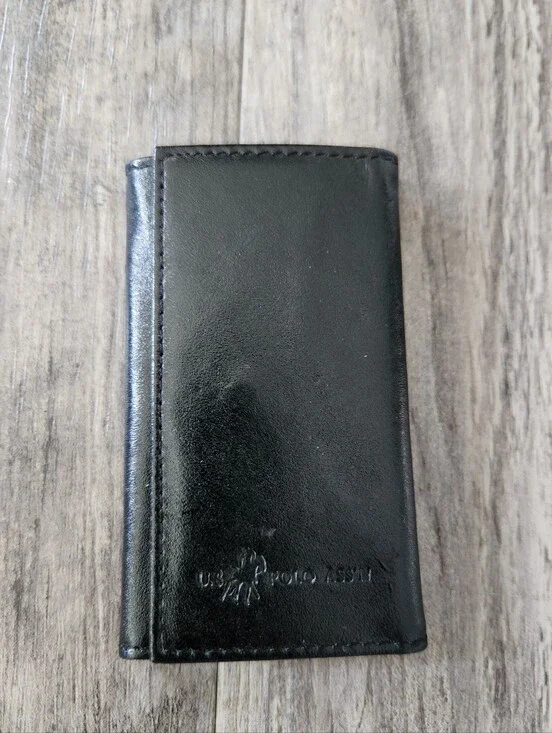 Vintage Polo Ralph Lauren Black Key Fob Wallet 90s Single Pony
