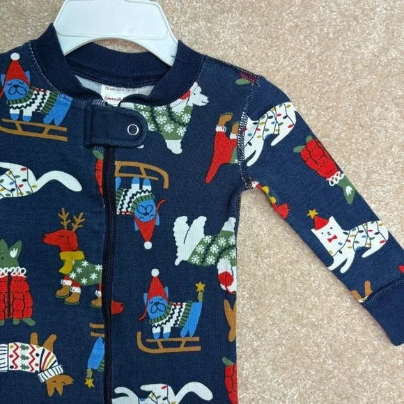 Hanna Andersson Christmas‎ Pajamas pjs Size 12M 18M 75cm Organic Cotton Dogs