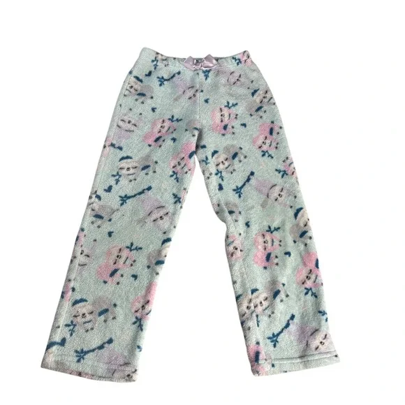 Wonder Nation Girls Fleece Pajama Pants Size S 6-6X Sloth Print Flame‎ Resistant