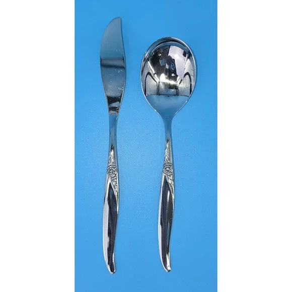 Oneida LA ROSE Stainless Premier Ltd Spreader‎ & Sugar Spoon Flatware Silverware