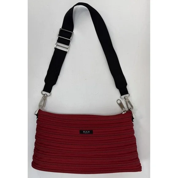 BAM Bag Red Zipper Purse‎ Bam Bags & The Original Zip Purse Black Strap
