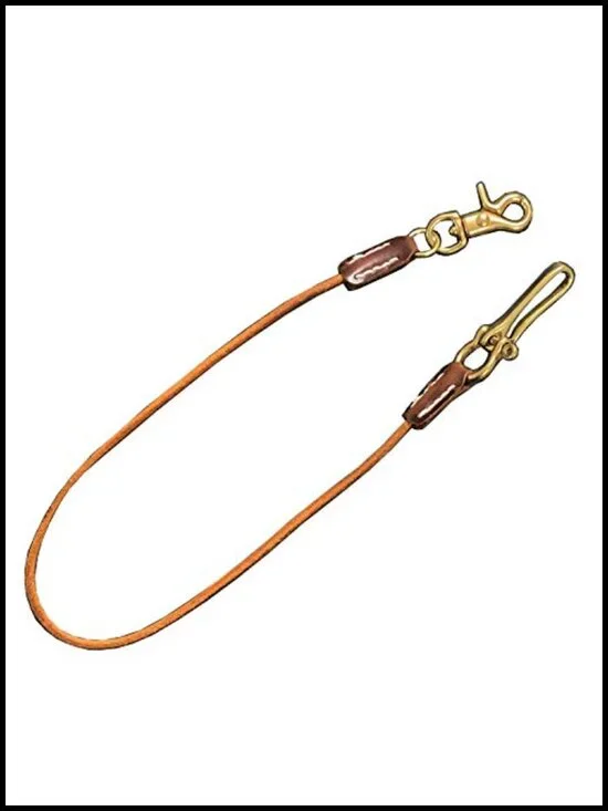 Genuine Leather Wallet Chain for Jeans with Solid Brass Clasp Biker Keychain
