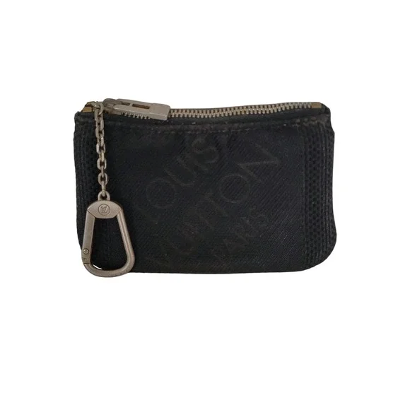 Louis Vuitton Damier Geant Cles Key Pouch Black Canvas Coin Purse M93549