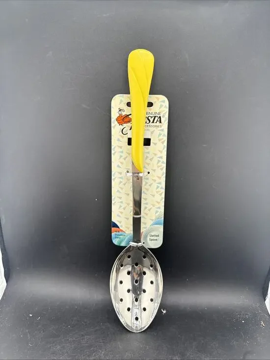 Fiesta Yellow Slotted Serving Spoon 18/8 Stainless Steel New On Card NIP
