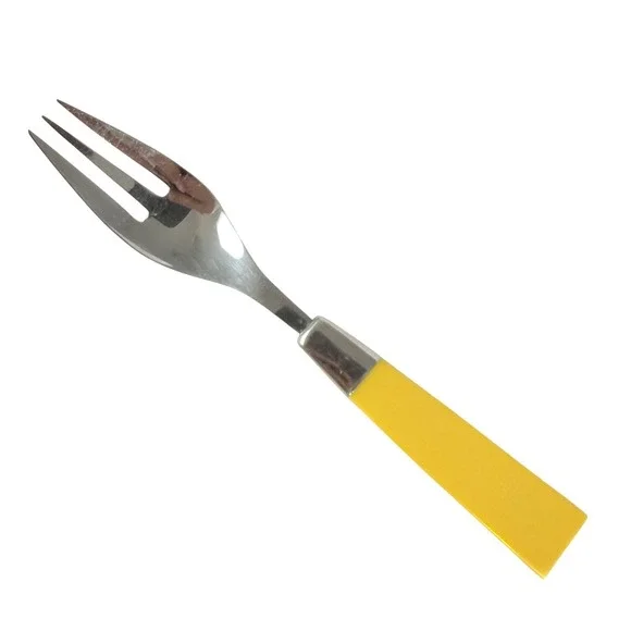 Vintage 1970s MCM Supreme Towle Yellow Spectro Flatware Salad Fork